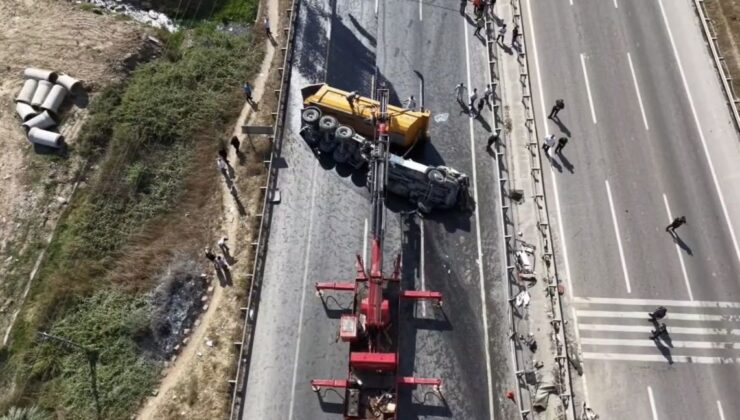 Çekmeköy’de Hafriyat Kamyonu Takla Attı: Şoför Ağır Yaralı