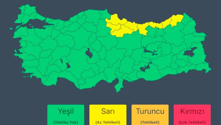 Doğu Karadeniz’de kuvvetli sağanak uyarısı