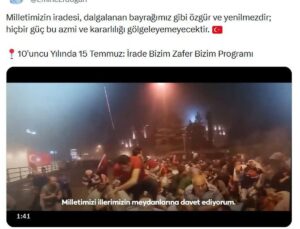 Emine Erdoğan’dan 15 Temmuz Programına Anlamlı Paylaşım