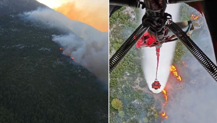 Kaş’ta orman yangını! Havadan ve karadan müdahale başladı