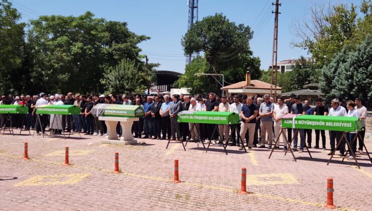 Manavgat’ta uçuruma yuvarlanan kamyonette aynı aileden 5 kişi öldü, Konya’da yan yana defnedildi