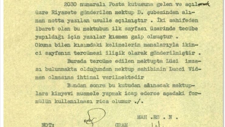 MİT gizli yazışmaların deşifre edilmesine ilişkin tarihi belgeyi paylaştı