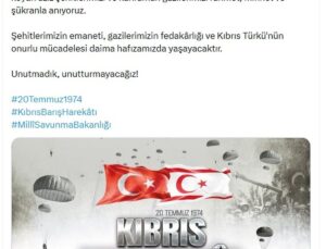 MSB’den Kıbrıs Barış Harekatı’nın 52’nci yıl dönümü mesajı