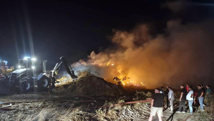 Tekirdağ’da 5 bin saman balyası yandı