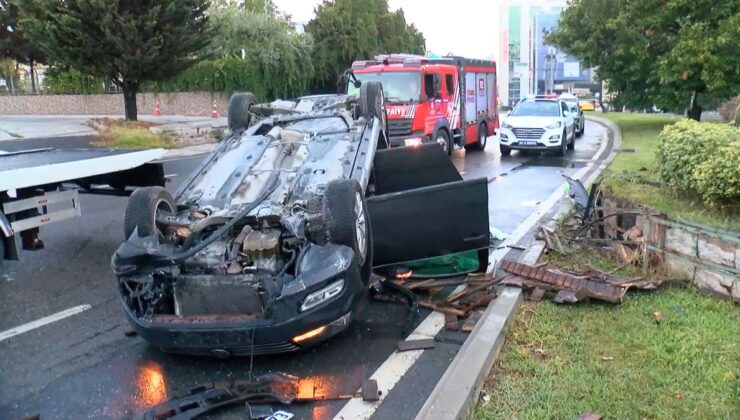 Ataşehir’de Kaygan Yolda Takla: 2 Yaralı