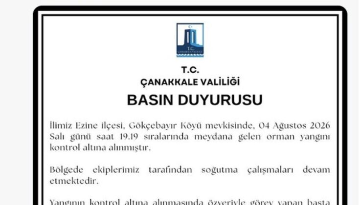 Çanakkale’nin Ezine ilçesindeki orman yangını kontrol altına alındı