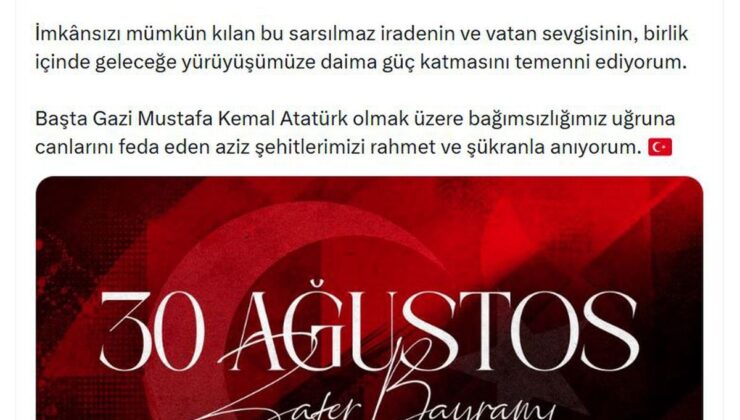 Emine Erdoğan’dan 30 Ağustos Zafer Bayramı Mesajı