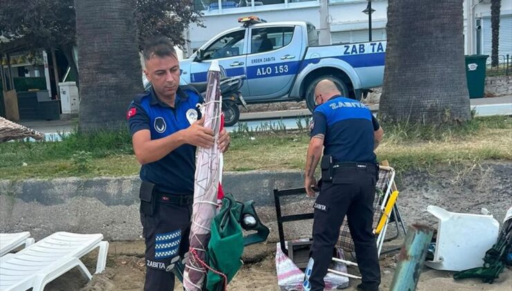 Erdek’te Sahil İşgaline Zabıta Müdahalesi