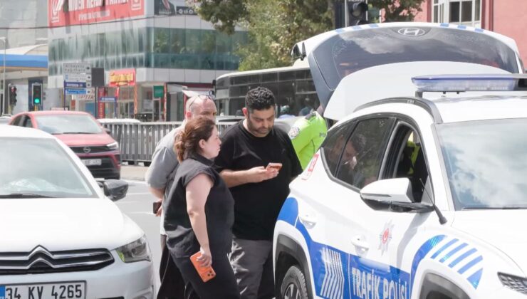 Eyüpsultan’da trafik kazası: Taksi şoförü ile hasta çift arasında tartışma