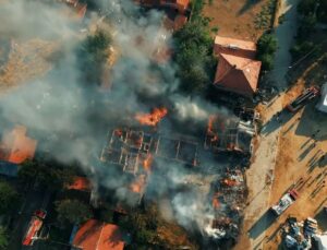 Ilgaz’da yangın: 2 ev, 2 ahır ve 1 samanlık küle döndü
