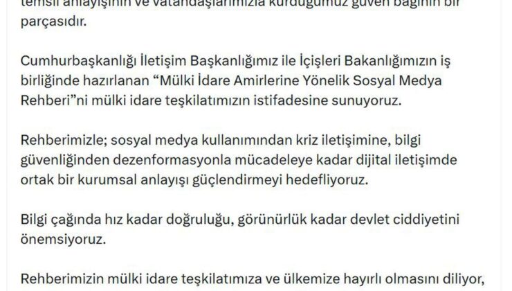 Mülki İdare Amirlerine Sosyal Medya Rehberi
