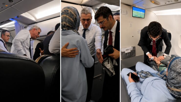 Uçakta fenalaşan yolcuya Sağlık Bakanı Memişoğlu müdahale etti