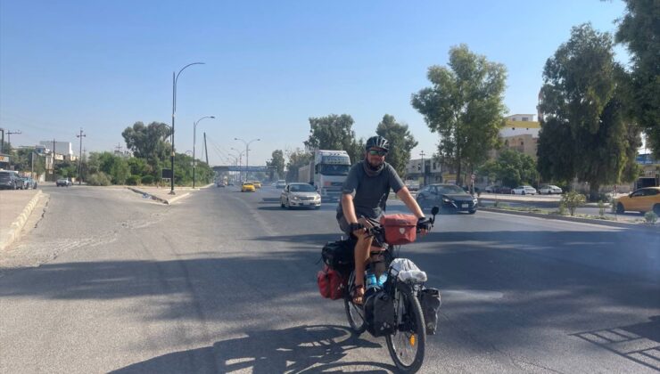 Almanya’dan bisikletiyle dünya turuna çıkan gezgin Mayer Kerkük’te mola verdi