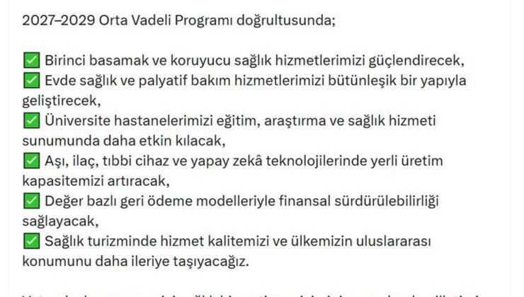 Bakan Memişoğlu: OVP hedefleri doğrultusunda durmaksızın çalışacağız