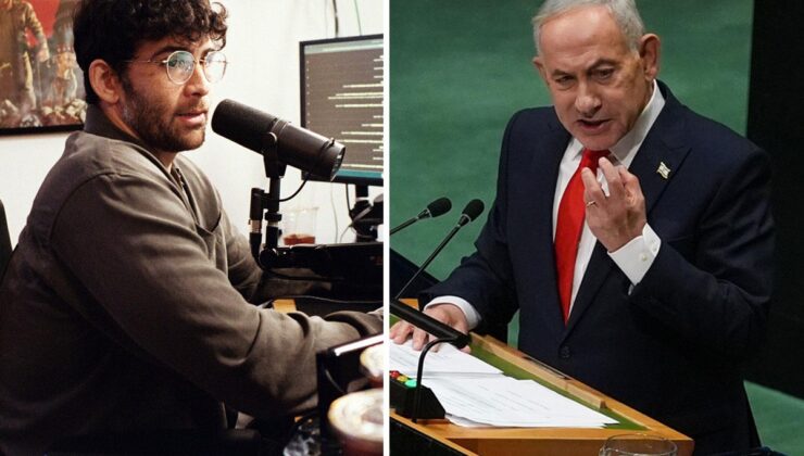 BM Genel Kurulu’nda boş salona konuşan Netanyahu, Türk kökenli yayıncı Hasan Piker’i hedef aldı