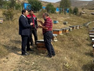 Demirözü Kaymakamı Ahat, Akyaka köyünde vatandaş ve arıcılarla buluştu
