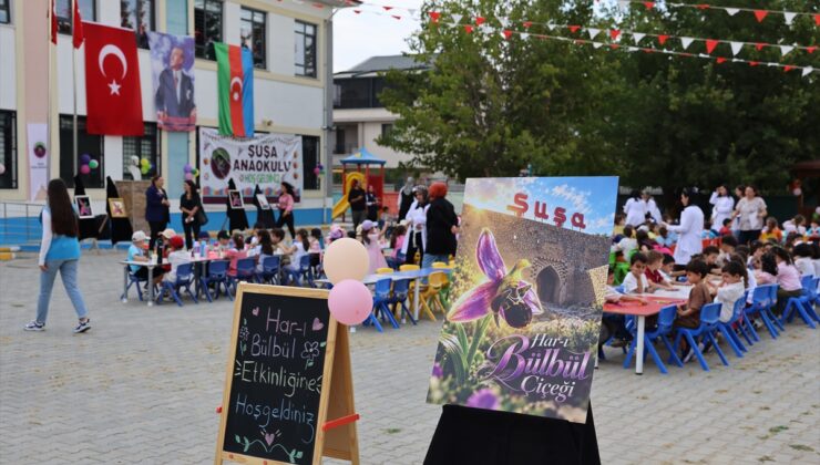 Iğdır’da Şuşa Anaokulu öğrencileri, Har-ı Bülbül sembolünü renklendirdi