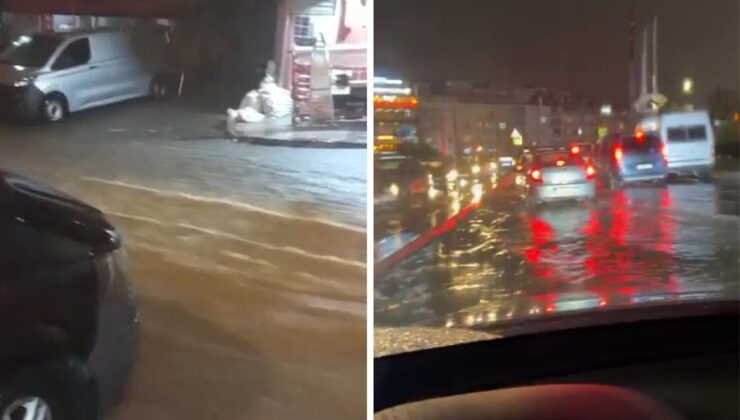 İstanbul’u sağanak vurdu! Bazı yollar göle döndü