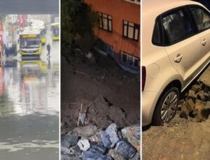 İstanbul’u sağanak vurdu! Yol çöktü, alt geçidi su bastı, toprak kaydı, 25 kişi tahliye edildi
