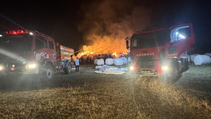 Karabük’te çıkan yangında yaklaşık 3 bin balya ot yandı
