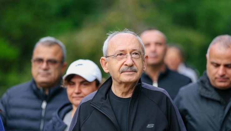 Kılıçdaroğlu, Abant’ta CHP grup toplantısı öncesi partililerle yürüdü