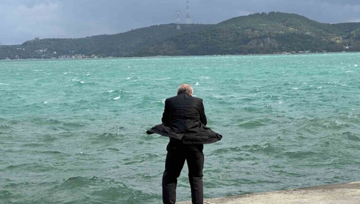 Meteoroloji uyarısı sonrası Sarıyer’de kuvvetli rüzgar denizde dalgalara yol açtı
