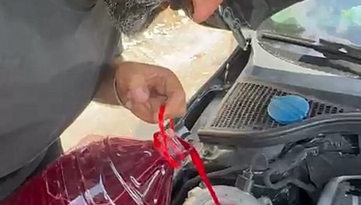 Motor suyu biten oto tamircisi, otobanda şalgam suyuyla 40 kilometre gitti