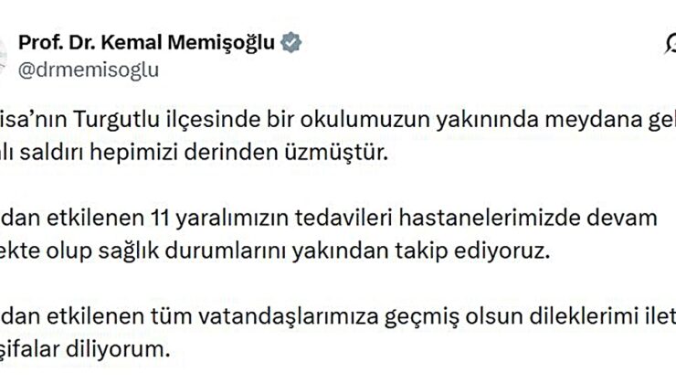 Sağlık Bakanı Memişoğlu, Turgutlu’daki saldırıda yaralanan 11 kişiyi takip ediyor