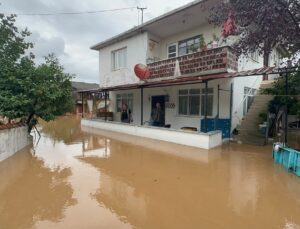 Sakarya Karasu’da dere taştı, Darıçayırı Mahallesi’nde ev ve iş yerini su bastı