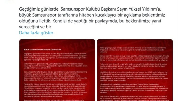 Samsunspor taraftar grupları, kulübün asıl sahibinin taraftar olduğunu vurguladı