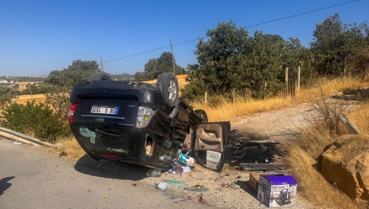 Uşak’ta Takla Atan Otomobilde Sürücü Yaralandı