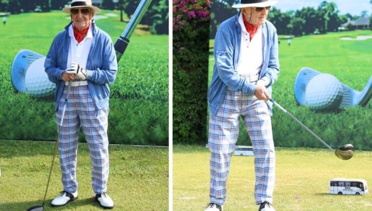 96 yaşındaki Rahmi Koç’un golf kombini dikkat çekti