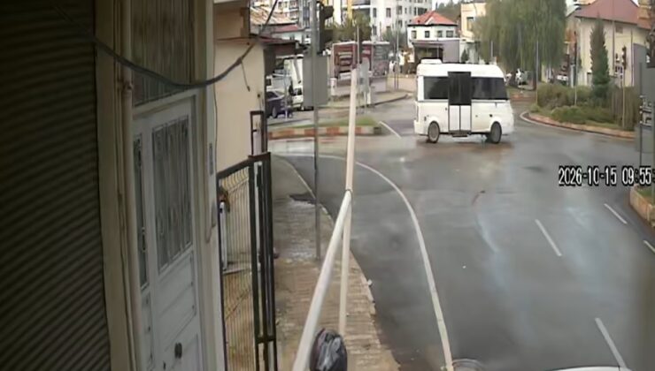 Adana Kozan’da kuryenin başına motosikletiyle çarptığı su borusu düştü, kask korudu