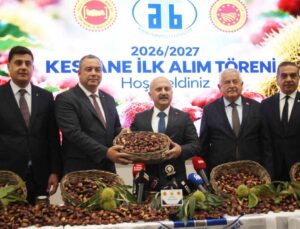 Aydın’da sezonun ilk kestaneleri 16 üreticiden kilogramı 600 TL’den alındı