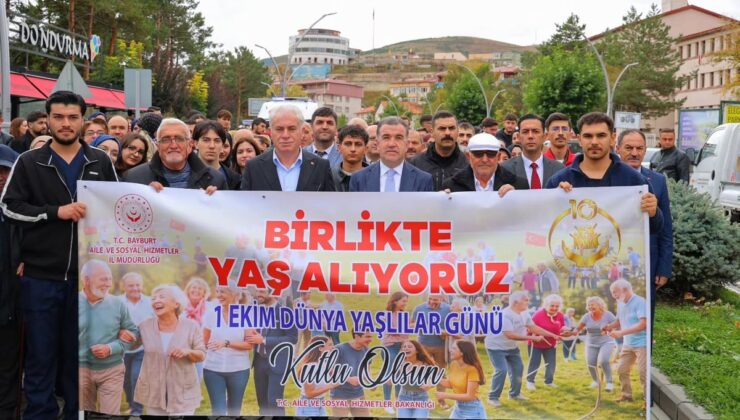 Bayburt’ta Dünya Yaşlılar Günü yürüyüşünde kuşaklar arası dayanışmaya dikkat çekildi