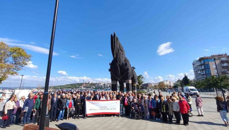 Çanakkale’de Dünya Yaşlılar Günü 81 ilde eş zamanlı yürüyüşle kutlandı
