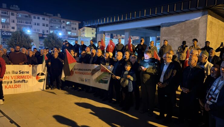 Çankırı’da İsrail’in Gazze saldırılarının 3. yılında protesto programı düzenlendi