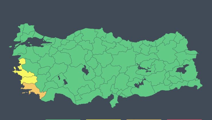 Çevre Bakanlığı Muğla için turuncu, İzmir ve Aydın için sarı yağış uyarısı verdi