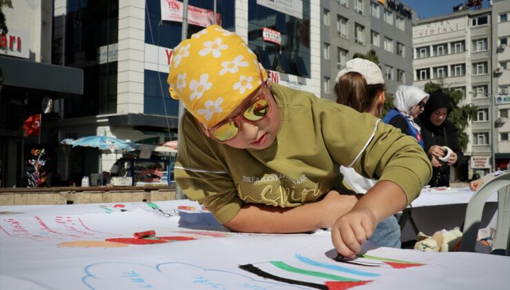 Çocuklar Samsun, Kastamonu ve Amasya’da Filistinli akranları için resim çizdi