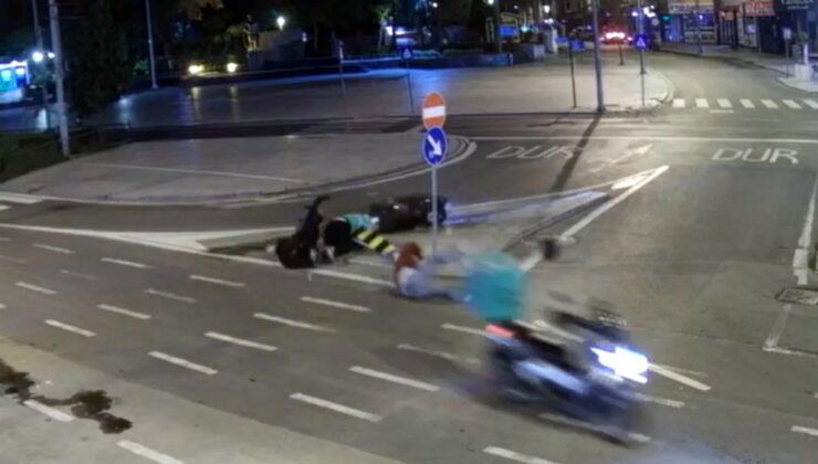 Çorlu’da iki motosikletin çarpıştığı kazada 3 kişi yaralandı, kaza kameraya yansıdı