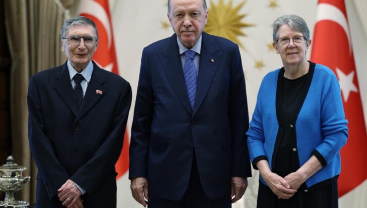 Cumhurbaşkanı Erdoğan, Nobel ödüllü Prof. Dr. Sancar ile eşini kabul etti