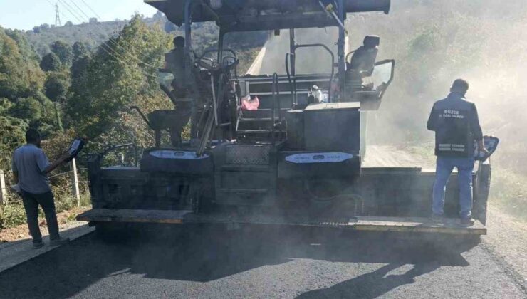Düzce İl Özel İdaresi, Fakıllı Mağarası yolunda asfalt çalışmasını tamamladı