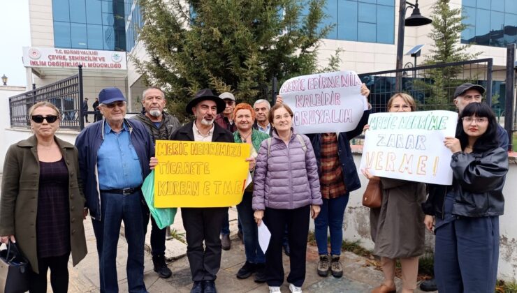 Edirne’de çevreciler Meriç Nehri’ndeki kum ocağının kapasite artışına itiraz etti