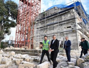 Edirne’de Evliya Kasımpaşa Camisi’nin kubbe restorasyonu tamamlanma aşamasına geldi