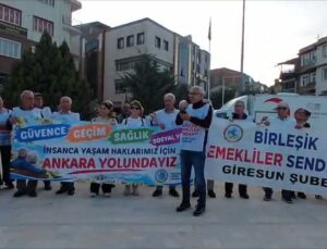 Emeklilerin hak yürüyüşü Amasya Merzifon’da basın açıklamasıyla sürdü