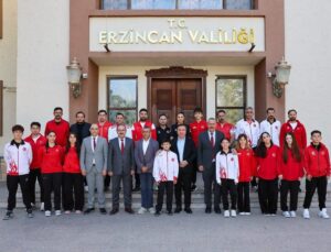 Erzincan Valisi Aydoğdu, Balkan Şampiyonası’nda dereceye giren sporcuları kabul etti