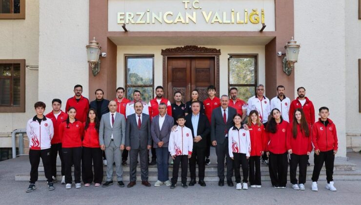 Erzincan Valisi Aydoğdu, Balkan Şampiyonası’nda dereceye giren sporcuları kabul etti