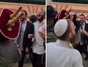 Fanatik Yahudilerden küstah provokasyon! Camiyi basıp dans ettiler