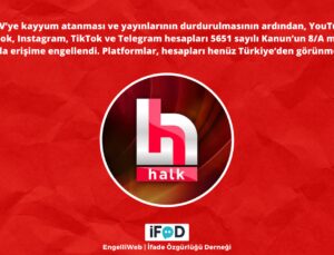 Halk TV’ye kayyumun ardından yeni karar! YouTube, X ve Instagram hesaplarına erişim engeli getirildi