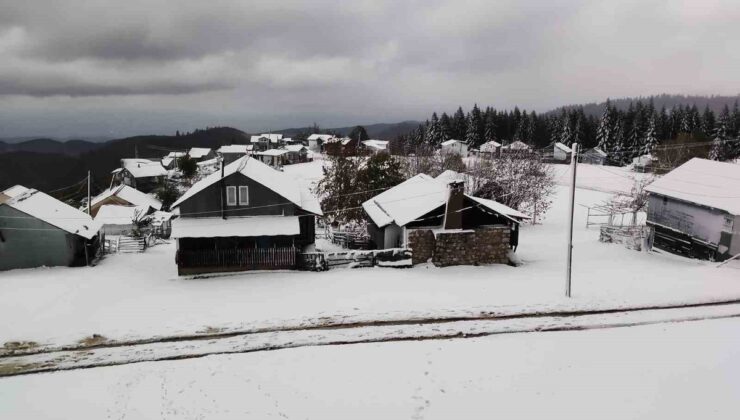Hendek’te mevsimin ilk karı etkili oldu, Çiğdem ve Dikmen yaylaları beyaza büründü